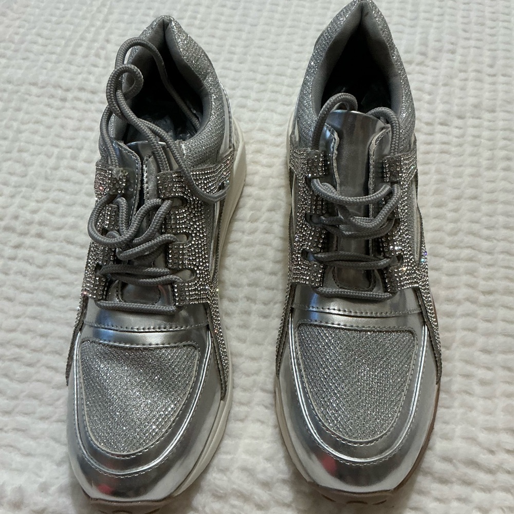 Steve Madden Metallic Silver Women's Sneakers